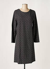 Robe mi-longue imprimé fantaisie manches longues noir GAOS femme