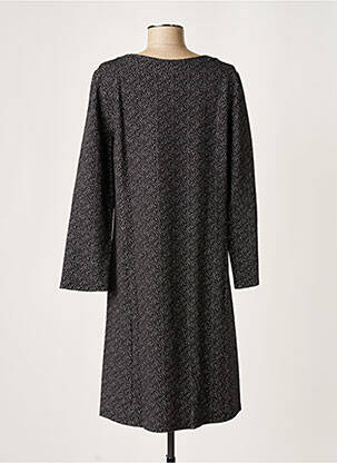 Robe mi-longue imprimé fantaisie manches longues noir GAOS femme