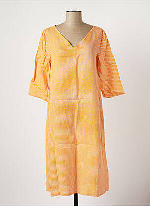Robe mi-longue manches 3/4 manches 3/4 orange COUTURIST femme