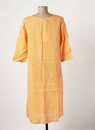 Robe mi-longue manches 3/4 manches 3/4 orange COUTURIST femme