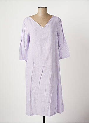 Robe mi-longue manches 3/4 manches 3/4 violet COUTURIST femme