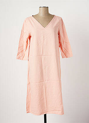Robe mi-longue manches 3/4 manches 3/4 rose COUTURIST femme