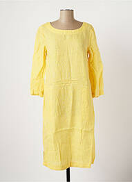 Robe mi-longue manches longues manches longues jaune COUTURIST femme
