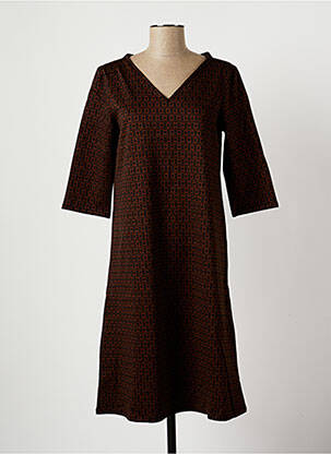 Robe mi-longue coupe évasée manches 3/4 noir COUTURIST femme