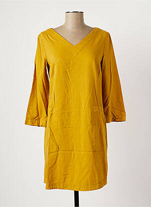 Robe courte fermeture zippée au dos manches longues jaune COUTURIST femme