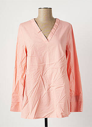 Blouse tissage popeline manches longues rose COUTURIST femme