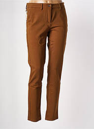Pantalon chino fermeture zippée sous rabat boutonné taille normale marron COUTURIST femme