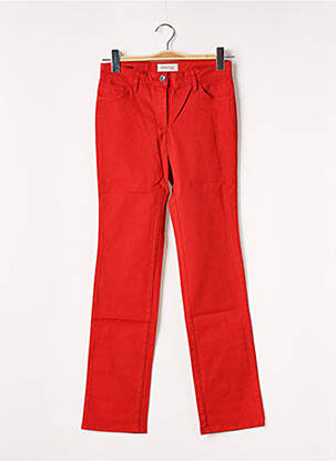 Pantalon slim broderie rivets taille normale rouge COUTURIST femme