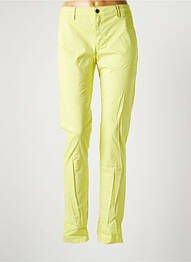Pantalon chino fermeture zippée sous rabat boutonné taille normale vert COUTURIST femme