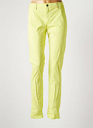 Pantalon chino fermeture zippée sous rabat boutonné taille normale vert COUTURIST femme