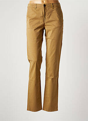 Pantalon chino fermeture zippée sous rabat boutonné taille normale beige COUTURIST femme