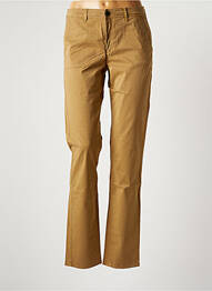 Pantalon chino fermeture zippée sous rabat boutonné taille normale beige COUTURIST femme