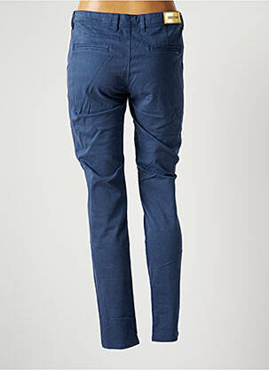 Pantalon chino fermeture zippée sous rabat boutonné taille normale bleu COUTURIST femme