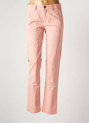 Pantalon chino fermeture zippée sous rabat boutonné taille normale rose COUTURIST femme