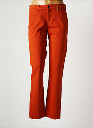 Pantalon chino fermeture zippée sous rabat boutonné taille normale orange COUTURIST femme