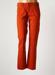 Pantalon chino fermeture zippée sous rabat boutonné taille normale orange COUTURIST femme