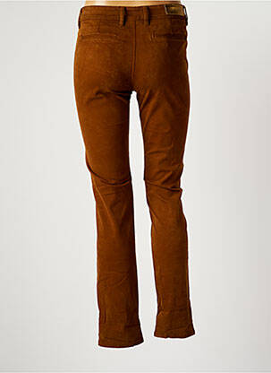 Pantalon chino fermeture zippée sous rabat boutonné taille normale marron COUTURIST femme