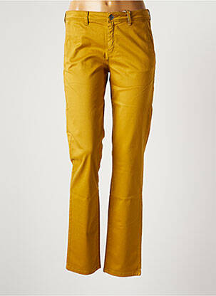 Pantalon chino fermeture zippée sous rabat boutonné taille normale jaune COUTURIST femme
