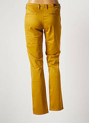 Pantalon chino fermeture zippée sous rabat boutonné taille normale jaune COUTURIST femme