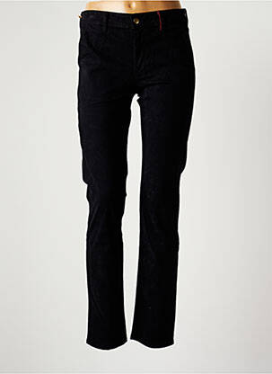 Pantalon chino fermeture zippée sous rabat boutonné taille normale noir COUTURIST femme