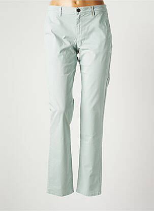 Pantalon chino fermeture zippée sous rabat boutonné taille normale bleu COUTURIST femme