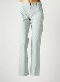 Pantalon chino fermeture zippée sous rabat boutonné taille normale bleu COUTURIST femme
