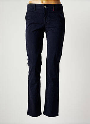 Pantalon chino fermeture zippée sous rabat boutonné taille normale bleu COUTURIST femme