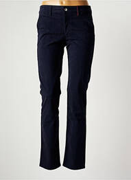 Pantalon chino fermeture zippée sous rabat boutonné taille normale bleu COUTURIST femme