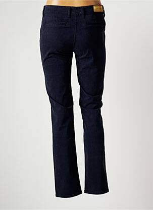 Pantalon chino fermeture zippée sous rabat boutonné taille normale bleu COUTURIST femme