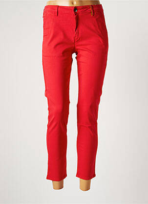 Pantalon 7/8 stretch taille normale rouge COUTURIST femme