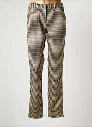 Pantalon chino fermeture zippée sous rabat boutonné taille normale beige COUTURIST femme