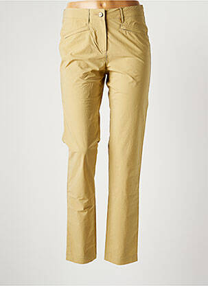 Pantalon chino fermeture zippée sous rabat boutonné taille normale beige COUTURIST femme