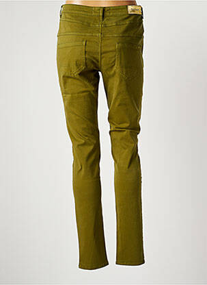 Pantalon slim tissage popeline taille haute vert COUTURIST femme