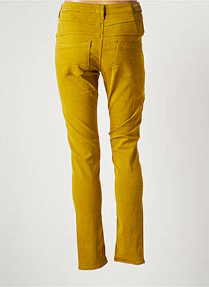 Pantalon slim stretch taille haute jaune COUTURIST femme