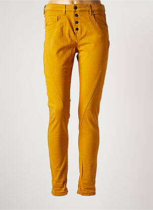 Pantalon slim skinny taille haute jaune COUTURIST femme