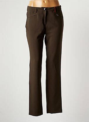 Pantalon droit stretch taille normale vert COUTURIST femme