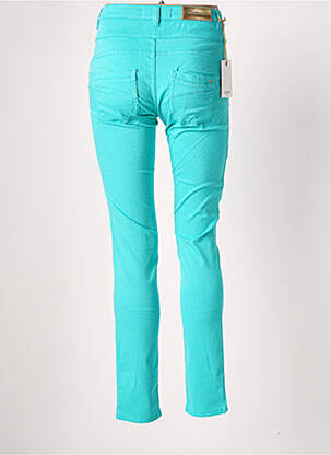 Pantalon slim tissage popeline taille normale bleu COUTURIST femme