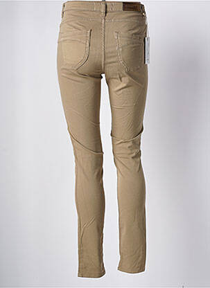 Pantalon slim tissage popeline taille normale beige COUTURIST femme