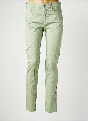 Pantalon slim tissage popeline taille normale vert COUTURIST femme