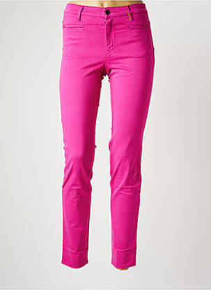 Pantalon slim tissage popeline taille normale rose COUTURIST femme