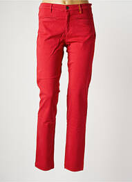 Pantalon slim tissage popeline taille normale rouge COUTURIST femme
