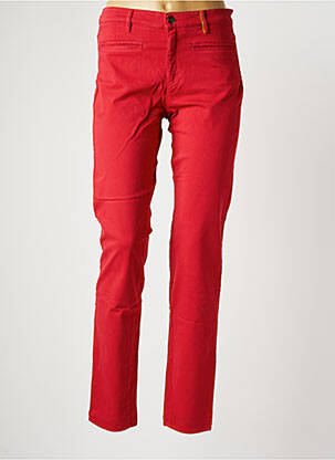 Pantalon slim tissage popeline taille normale rouge COUTURIST femme