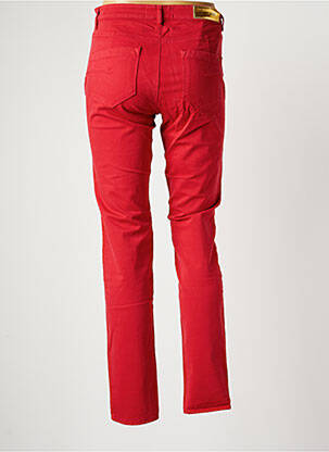 Pantalon slim tissage popeline taille normale rouge COUTURIST femme
