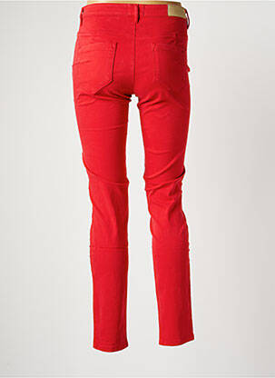 Pantalon slim tissage popeline taille normale rouge COUTURIST femme