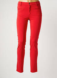 Pantalon slim tissage popeline taille normale rouge COUTURIST femme