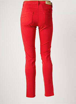 Pantalon slim tissage popeline taille normale rouge COUTURIST femme
