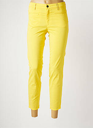 Pantalon 7/8 stretch taille normale jaune COUTURIST femme