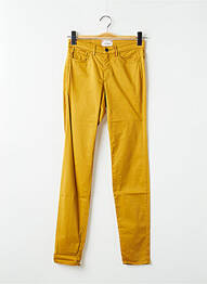 Pantalon slim tissage popeline taille normale marron COUTURIST femme