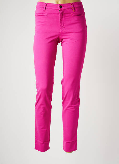 Pantalon slim tissage popeline taille normale rose COUTURIST femme
