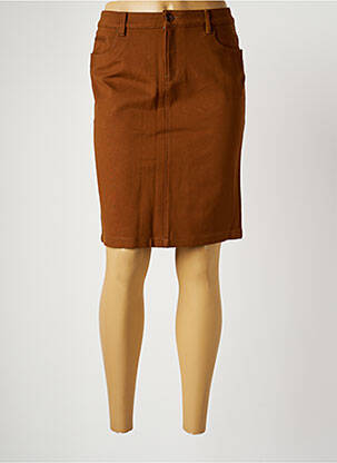 Jupe mi-longue taille normale marron COUTURIST femme